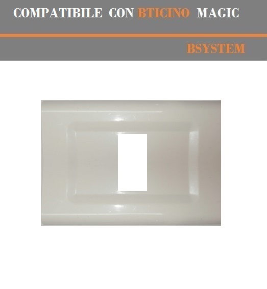 PLACCA E SUPPORTO IN PVC COMPATIBILI SERIE MAGIC BIANCO NERO AVORIO ANTRACITE - Foto 9 di 49