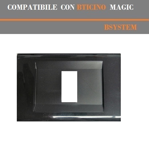 PLACCA E SUPPORTO IN PVC COMPATIBILI SERIE MAGIC BIANCO NERO AVORIO ANTRACITE - Foto 11 di 49