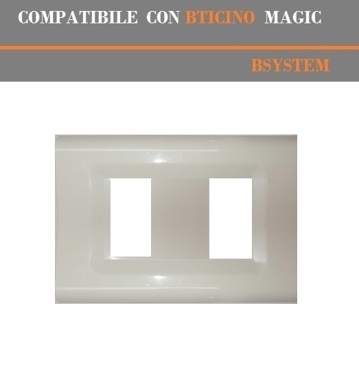 PLACCA E SUPPORTO IN PVC COMPATIBILI SERIE MAGIC BIANCO NERO AVORIO ANTRACITE - Foto 16 di 49