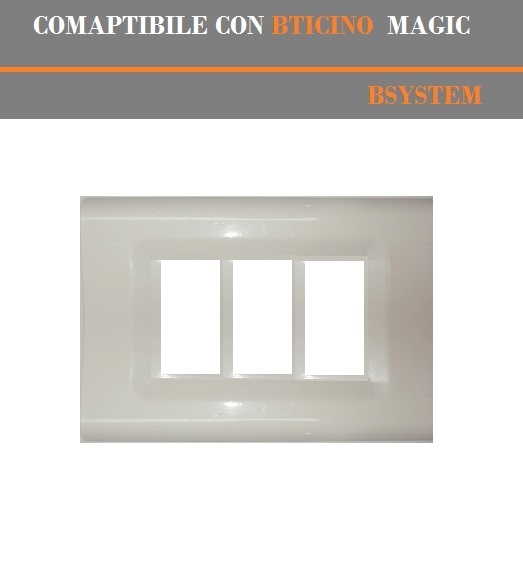 PLACCA E SUPPORTO IN PVC COMPATIBILI SERIE MAGIC BIANCO NERO AVORIO ANTRACITE - Foto 21 di 49