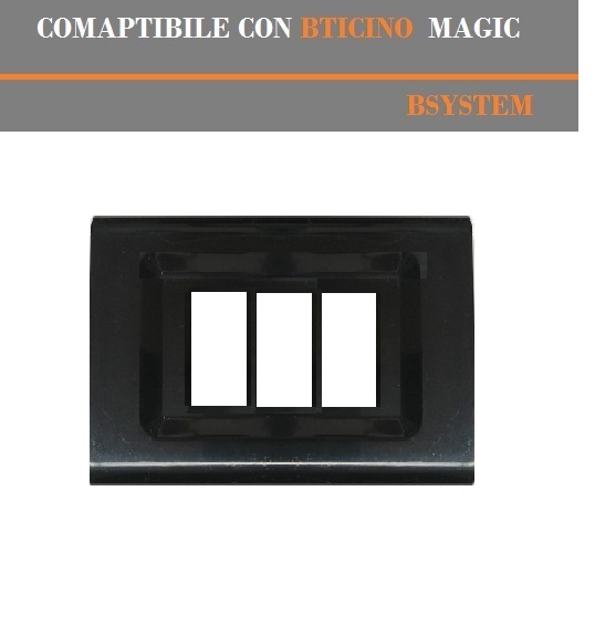 PLACCA E SUPPORTO IN PVC COMPATIBILI SERIE MAGIC BIANCO NERO AVORIO ANTRACITE - Foto 19 di 49