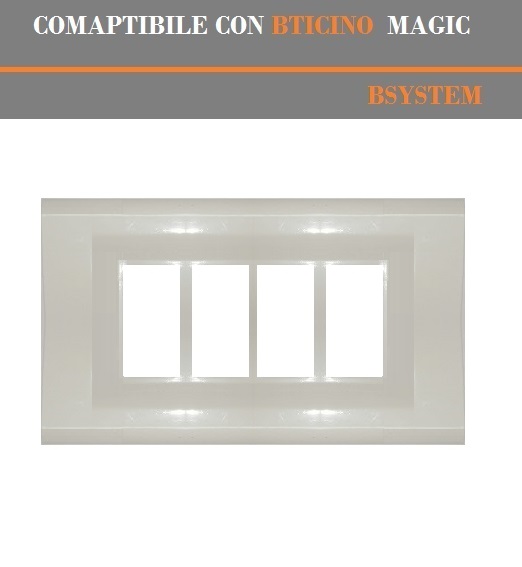 PLACCA E SUPPORTO IN PVC COMPATIBILI SERIE MAGIC BIANCO NERO AVORIO ANTRACITE - Foto 29 di 49