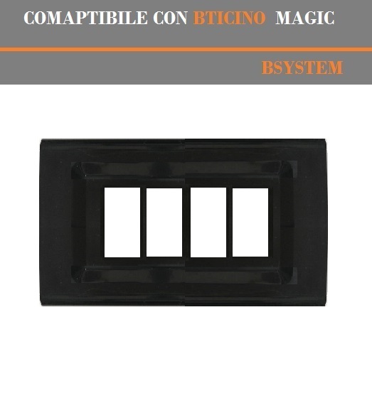 PLACCA E SUPPORTO IN PVC COMPATIBILI SERIE MAGIC BIANCO NERO AVORIO ANTRACITE - Foto 31 di 49