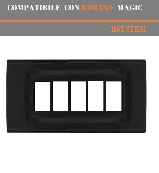 PLACCA E SUPPORTO IN PVC COMPATIBILI SERIE MAGIC BIANCO NERO AVORIO ANTRACITE - Foto 35 di 49