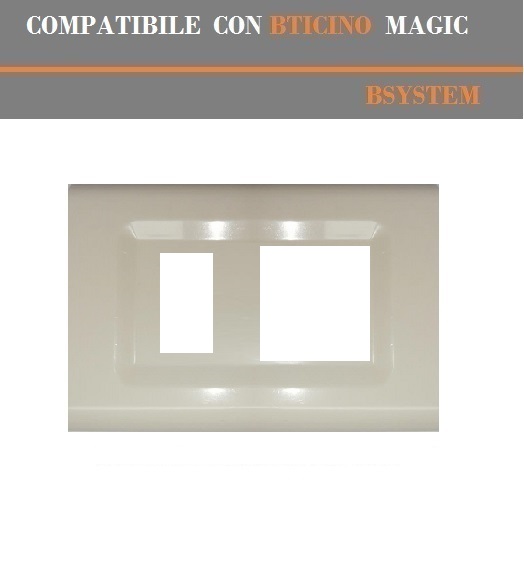 PLACCA E SUPPORTO IN PVC COMPATIBILI SERIE MAGIC BIANCO NERO AVORIO ANTRACITE - Foto 45 di 49