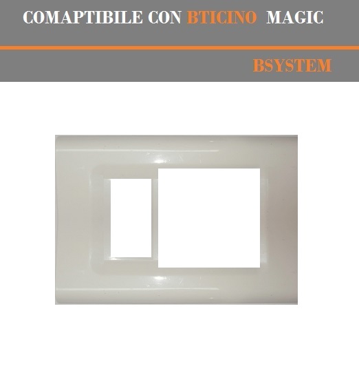 PLACCA E SUPPORTO IN PVC COMPATIBILI SERIE MAGIC BIANCO NERO AVORIO ANTRACITE - Foto 43 di 49