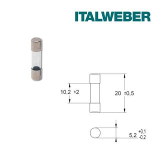FUSIBILE VETRO 10 Pezzi 5X20F std 2A 250V ITALWEBER 0102002