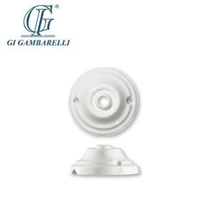 ROSONE LISCIO DIAMETRO 80mm PORCELLANA GAMBARELLI BIANCO 01600