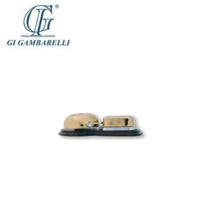 SUONERIA 12V IN OTTONE ROSETTA IN NOCE GAMBARELLI 01802