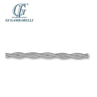 CAVO TRECCIA SETA GAMBARELLI 3X1mm GRIGIO AL METRO 10208