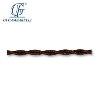 CAVO TRECCIA SETA GAMBARELLI 3X0,75mm MARRONE AL METRO 10307