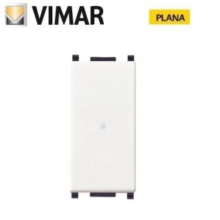 PULSANTE ASSIALE ILLUMINABILE VIMAR PLANA 14108 BIANCO