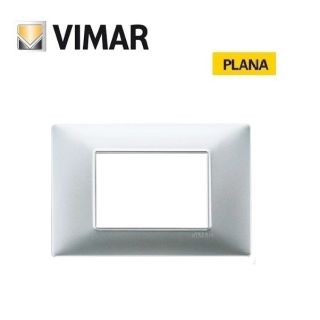 PLACCA 3 POSTI ARGENTO OPACO VIMAR PLANA 14653.20