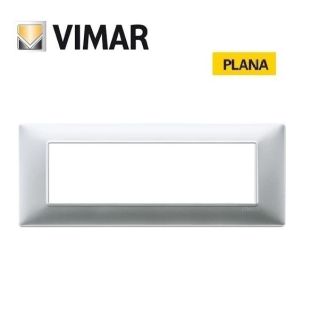 PLACCA 7 POSTI ARGENTO OPACO VIMAR PLANA 14657.20