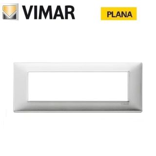 PLACCA 7P METALLO VIMAR PLANA ALLUMINIO SPAZZOLATO 14657.81