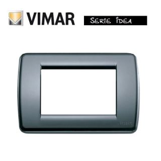 PLACCA RONDO 3 POSTI GRIGIO GRAFFITE VIMAR IDEA 16763.15