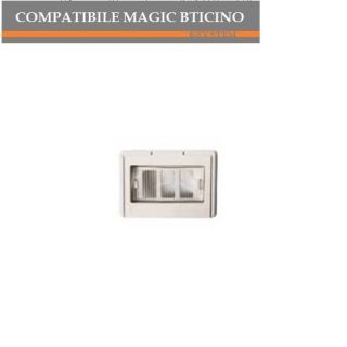 PLACCA AUTOPORTANTE 3 POSTI COMPATIBILE BTICINO MAGIC AVORIO