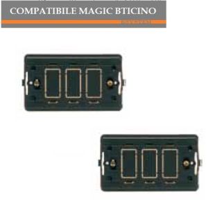 SUPPORTO 2 PEZZI 3 POSTI COMPATIBILE 503R BTICINO SERIE MAGIC