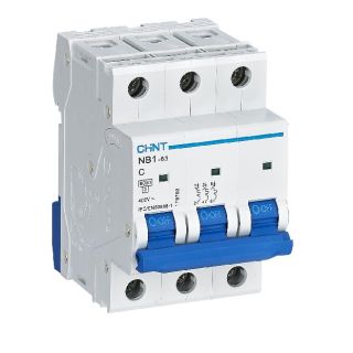 INTERRUTTORE MAGNETOTERMICO 3P 10 A 6kA CURVA C CHINT 180352 NB1-63
