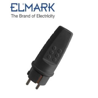 SPINA SCHUKO 16A IN GOMMA NERO ELMARK