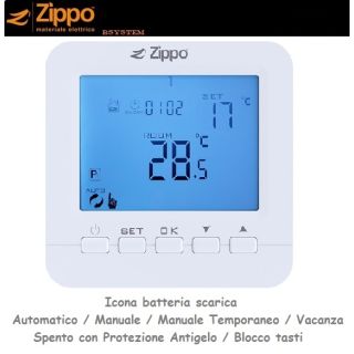 19300 CRONO TERMOSTATO GIORNO/SETTIMANA COMPATTO CALDAIA