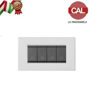 PLACCA 4P BIANCO LUCIDO METALLO COMPATIBILE VIMAR IDEA 2008/4