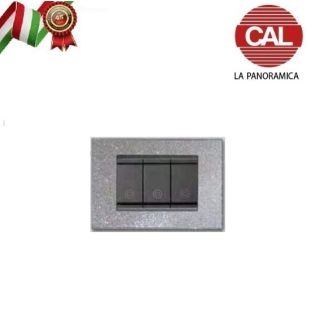 PLACCA 4P GRIGIO ARDESIA METALLO COMPATIBILE VIMAR IDEA 2022/4