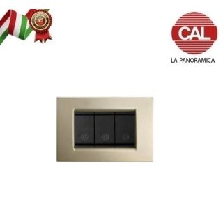 PLACCA 3P CHAMPAGNE OPACO METALLO serie VIMAR IDEA 2026