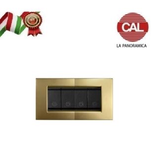 PLACCA 4P ORO OPACO COMPATIBILE VIMAR IDEA 2025