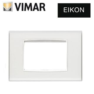 PLACCA CLASSIC 3 POSTI REFLEX GHIACCIO VIMAR EIKON 20653.B41
