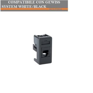 PRESA RJ11 COMPATIBILE GEWISS SYSTEM BLACK GW21251