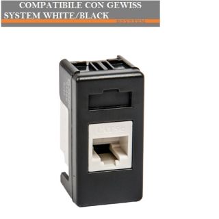 PRESA RJ45 COMPATIBILE GEWISS SYSTEM BLACK GW21271