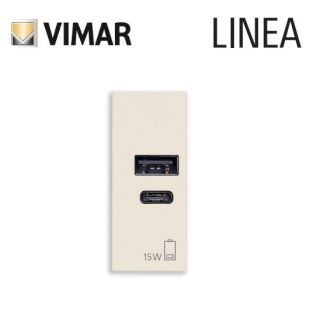 PRESA USB A+C 15W 5V VIMAR LINEA 30292.AC15C CANAPA