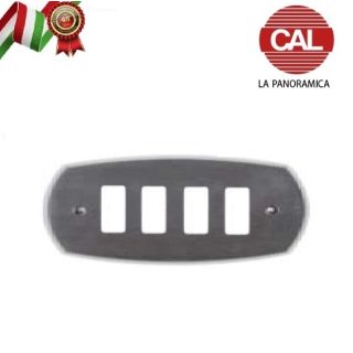 PLACCA 4P CROMO SATINATO OTTONE COMPATIBILE MAGIC 3114-CS