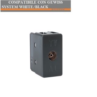PRESA TV SAT COMPATIBILE GEWISS SYSTEM BLACK