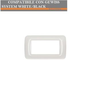 PLACCA 4P BIANCO COMPATIBILE GEWISS SYSTEM