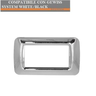 PLACCA 4P CROMO COMPATIBILE GEWISS SYSTEM