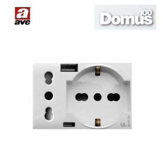 PRESA SCHUKO BIPASSO USB A+C AVE DOMUS 44109015USB