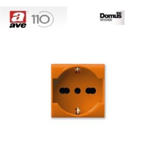 PRESA SCHUKO BIPASSO 10/16A AVE LIFE44 ARANCIONE 442090/15TSA.