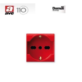 PRESA SCHUKO BIPASSO 10/16A AVE LIFE44 ROSSO 442090/15TSR.