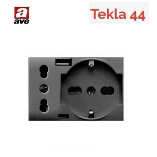 PRESA SCHUKO BIPASSO USB A+C AVE S44 TEKLA 44509015USB
