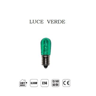 LAMPADA LED E14 14V 3LED BIA, LUCE VERDE. 4500936