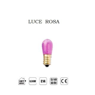 LAMPADA LED E14 14V 3LED BIA, LUCE ROSA. 4500937