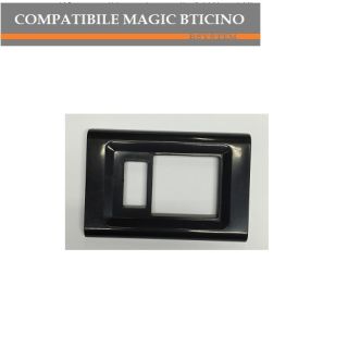 PLACCA SCHUKO 1 FORO MODULO COMPATIBILE BTICINO MAGIC ANTRACITE