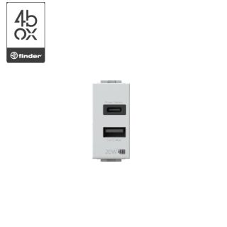 PRESA USB C+A BTICINO LIGHT COMPATIBILE 4BOX 4B.N.USB.30
