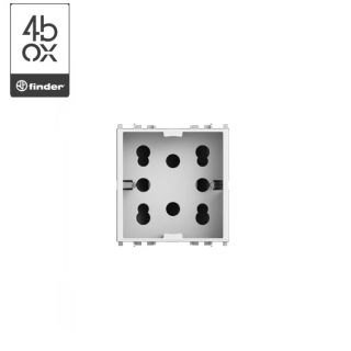 PRESA BIPASSO SCHUKO COMPATIBILE VIMAR PLANA SIDE 4BOX 4B.V14.H21 BIANCO