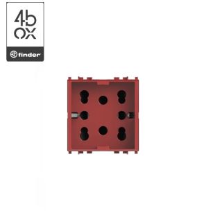 PRESA BIPASSO SCHUKO COMPATIBILE VIMAR PLANA SIDE 4BOX 4B.V14R.H21 ROSSO