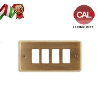 PLACCA 4P BRONZO SATINATO OTTONE COMPATIBILE MAGIC 5004-BS