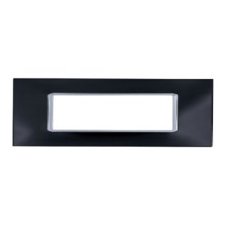 joy PLACCA 6P NERO VETRO COMPATIBILE MATIX BTICINO