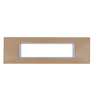 joy PLACCA 6P ORO VETRO COMPATIBILE BITICINO MATIX